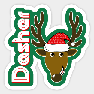 Dasher, Family Christmas Santa Anime 8+ Reindeer Tshirts Sticker